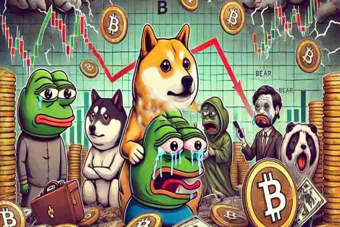 Meme币总市值回落去年11月水平！SOL近1个月重摔40%